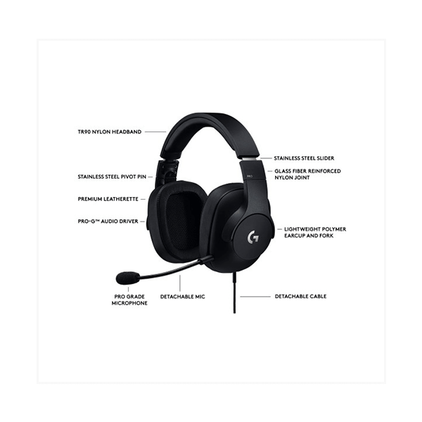 Logitech G PRO 3.5mm Single & Dual port Gaming Headphone - Image 3